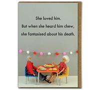 Bold & Bright - Hilariously Funny Valentines Cards - 'She Loved Him' - Cheeky Valentine's Day Card For Him Husband Male Partner Friend