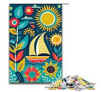Bold Bright Sailing Boat Jigsaw Puzzles for Adults Piece Challenging Puzzles DIY Decoration Brain Challenge for Adult Family 1000 PCS(75x50cm)