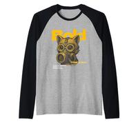 Bold Cat Gas Mask Chemical Hero Design Raglan Baseball Tee