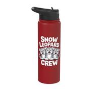 Bold Cold Artistic Whimsical Glorious Himalayas Snow Leopard Stainless Steel Insulated Water Bottle