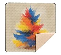 Bold Color Splatter Christmas Tree Large Stylish Baby Activity Play Mat for Floor Waterproof Infant Play Activity Mat for Newborns Babies Infants Toddlers, 50'' x 50''