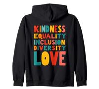 Bold Colorful Kindness Equality Inclusion Diversity Love Zip Hoodie