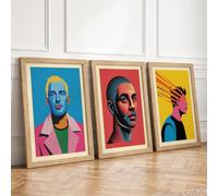 Bold Contemporary Portraits Modern Set of 3 Framed Wall Art Prints A3