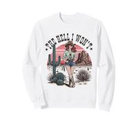 Bold Country Cowgirl Saying The Hell I Won’t Vintage Rodeo Sweatshirt