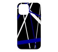 Bold Dark-Blue Diagonal Lines White Accents Case for iPhone 12 mini