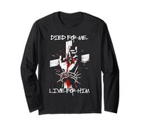 Bold Died for Me Live For Him Jesus Street Wear Graphic Tee Long Sleeve T-Shirt