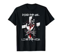 Bold Died for Me Live For Him Jesus Street Wear Graphic Tee T-Shirt
