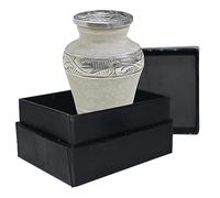 BOLD & DIVINE Beautiful Pearl White Textured Small Keepsake Urns for Human and Pet Ashes | with Velvet Bag & Funnel - 1 Quantity