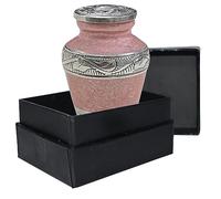 BOLD & DIVINE Beautiful Pink Granule Textured Small Keepsake Urns for Human and Pet Ashes | with Velvet Bag & Funnel - 1 Quantity