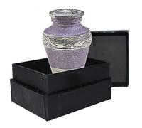 BOLD & DIVINE Beautiful Purple Textured Small Keepsake Urns for Human and Pet Ashes | with Velvet Bag & Funnel - 1 Quantity