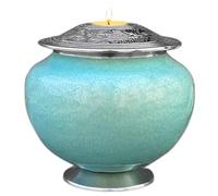 BOLD & DIVINE Candle Cremation Urn for Human Ashes - Large Mint/Turquoise Candle Urn - Decorative Urn for Ashes Display at Home - Beautiful Modern Adult URN for Funeral, Burial, Female or Pets