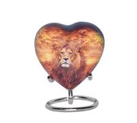 Bold & Divine Lion Heart Keepsake Urn - Mini Heart Cremation Urn with Stand & Premium Box - Small Keepsake Urn - Honor Your Loved One with Urn Heart Shaped - Perfect for Adults & Infants