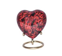 Bold & Divine Red Rose Heart Keepsake Urn - Mini Heart Cremation Urn with Stand & Premium Box - Small Keepsake Urn - Honor Your Loved One with Urn Heart Shaped - Perfect for Adults & Infants