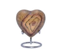 Bold & Divine Teak Root Wood Keepsake Urn - Mini Heart Cremation Urn with Stand & Premium Box - Small Keepsake Urn - Honor Your Loved One with Urn Heart Shaped - Perfect for Adults & Infants