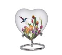 Bold & Divine White Hummingbird Heart Keepsake Urn - Mini Heart Cremation Urn with Stand & Premium Box - Small Keepsake Urn - Honor Your Loved One with Urn Heart Shaped - Perfect for Adults & Infants