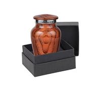 BOLD & DIVINE Wood Grain Small Keepsake Urn |for Human and Pet Ashes | with Velvet Bag & Funnel - 1 Quantity