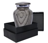 BOLD & DIVINE Wooden Textured Theme Keepsake Urn | Human Ashes Memorial Urn, Burial, Funeral Cremation Urns (Grey Wood, Small)
