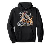 Bold Dog On Motocross Bike Fearless Rider Pullover Hoodie