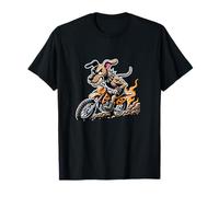 Bold Dog On Motocross Bike Fearless Rider T-Shirt
