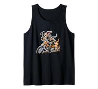 Bold Dog On Motocross Bike Fearless Rider Tank Top