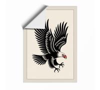 Bold Eagle in Black Minimalist Unframed Wall Art Print A1 (84.1×59.4cm), Wall Decor for Living Room, Bedroom, Office & Home, Art Gift