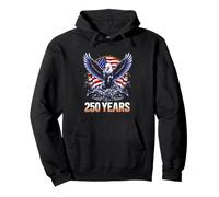Bold Eagle with American Flag - 250 Years of Freedom Pullover Hoodie