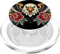 Bold Eagle with Roses Traditional Tattoo Style PopSockets PopGrip for MagSafe