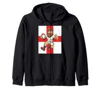 Bold England Rugby Leap Motif Zip Hoodie