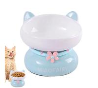 Bold for Food for Raised Cats, Ceramic Raised Cat Bowls | Water Bowl for Dogs and Cats Tilted 15 Degree Anti Vomiting Slanted Mouth Bowls for C