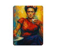 Bold Frida Kahlo Portrait Tin Sign Vintage Metal Pub Club Cafe Bar Home Wall Art Decoration Poster Retro 12x16inch(30x40cm)