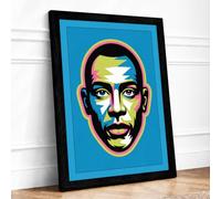 Bold Geometric Portrait Modern Framed Wall Art Print A4 Black Frame