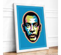 Bold Geometric Portrait Modern Framed Wall Art Print A4 White Frame