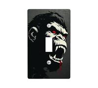 Bold Gorillas Light Switch Cover Plates/Outlet Covers, Striking Black and Red Design for Home Decor, Thermoplastic Wall Plates, Standard Size Single Toggle