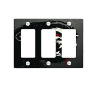 Bold Gorillas Light Switch Cover Plates/Outlet Covers, Striking Black and Red Design for Home Decor, Thermoplastic Wall Plates, Standard Size 3 Gang Wall Plate