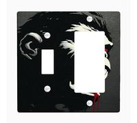 Bold Gorillas Light Switch Cover Plates/Outlet Covers, Striking Black and Red Design for Home Decor, Thermoplastic Wall Plates, Standard Size Toggle Rocker
