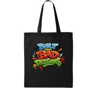 Bold Graffiti Street Art Expression Natural Cotton Tote Bag Black