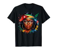 Bold Guyanese Queen Flag Bandana Afro Melanin Roots T-Shirt