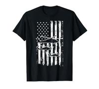 Bold Helicopters on Distressed American Flag Value Graphic T-Shirt
