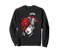 Bold Japanese Oni mask with fierce expression Sweatshirt