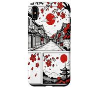 Bold Japanese Street Scene with Sakura and Mt. Fuji Design Case for iPhone XS Max