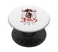 Bold Jesus Forgives Christ Christian Street Wear Graphic Tee PopSockets Adhesive PopGrip