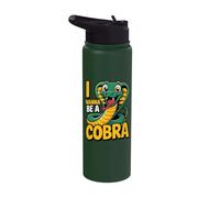 Bold King Scale Vintage Venom Fun Curled Super Retro Cobra Stainless Steel Insulated Water Bottle