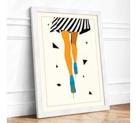 Bold Legs, Bright Heels Modern Framed Wall Art Print A1 (84.1×59.4cm) White, Wall Decor for Living Room, Bedroom, Office & Home, Ready to Hang, Art Gift