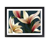 Bold Lily Flowers H1022 Framed Print for Living Room Bedroom Home Office Décor, Wall Art Picture Ready to Hang, Black A3 Frame (46 x 34 cm)