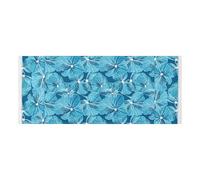Bold Line Leaf Geranium Cyan lace edge Washing Machine Top Cover with side bag sturdy Washer and Dryer Covers for the Top for Laundry Room Kitchen Fall Decor Halloween Decor 51.2x22in
