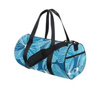 Bold Line Leaf Geranium Cyan Large Bag Gym Sports Duffel Bags Yoga Large Capacity
