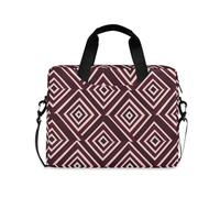 Bold Lines Aztec Burgundy Laptop Sleeve Case Soft Lining Laptop Bag Briefcase messenger bag for Work Journey with Strap Handle, 13 14 15.6 inch