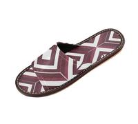 Bold Lines Aztec Burgundy1 Bathroom Slippers Indoor Portable Soft custom made Rubber Sole Home Shoes for Hotel Travel Party sandalias de verano para mujer