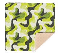 Bold Lines Solid Color Lime White Black Soft Foam Baby Play Mat for Floor Portable Foldable Activity Entertainment Mat for Babies Infants Toddlers, 50'' x 50''de actividades para