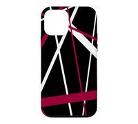 Bold Magenta-Pink Diagonal Lines White Accents Case for iPhone 12 mini
